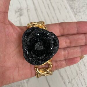 Betsey Johnson Black Rose Bracelet